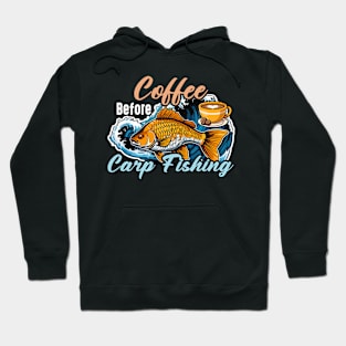 Carp Fisherman Coffee Fish Hunting Coffee Lover Hoodie